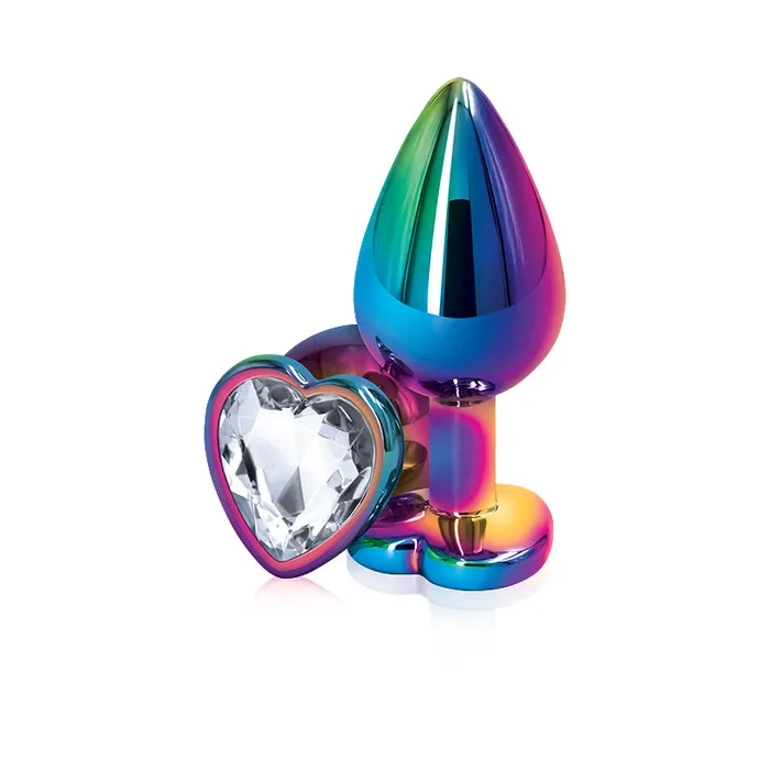 Anal NS Novelties Rear Assets Multicolor Heart Medium Clear