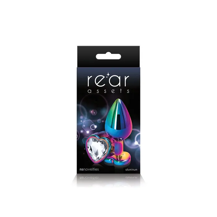 Anal | NS Novelties Rear Assets Multicolor Heart Medium Clear