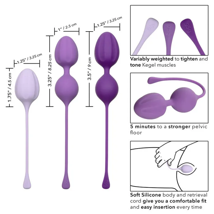 CalExotics Female Sex Toys | Kegel Training 3-Piece Set - Purple CalExotics Female Sex Toys | Kegel Training 3-Piece Set - Purple