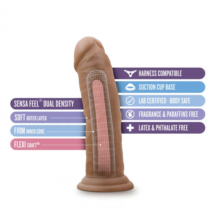 Dildos | Au Naturel - 8 Inch  With Suction Cup -  Mocha - Blush Novelties