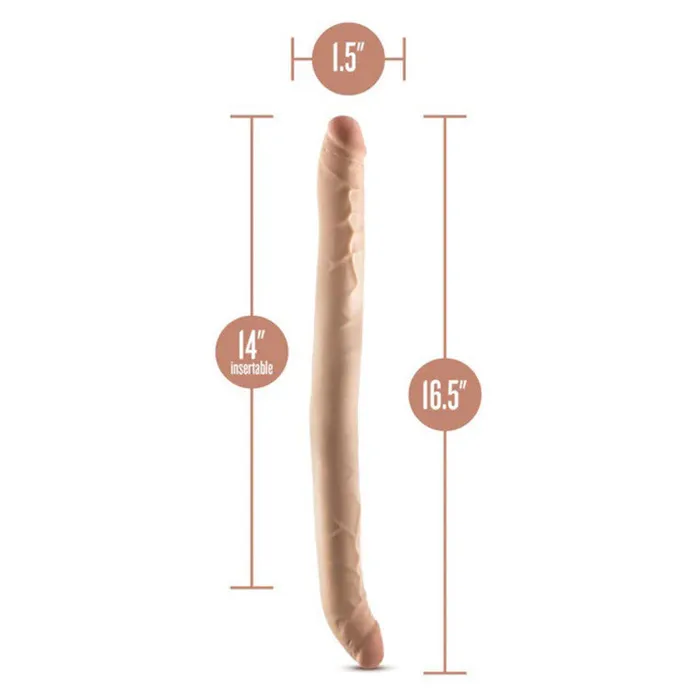 Dildos | Blush Dr. Skin Plus - 16.5 Posable Double Dong - Beige Dildos | Blush Dr. Skin Plus - 16.5 Posable Double Dong - Beige