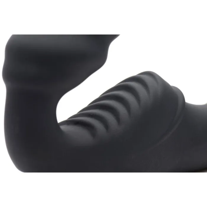 Female Sex Toys | Slim Rider Ribbed Vibrating Silicone Strapless  Strap-On - XR Brands Strap U