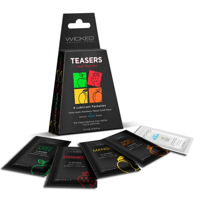 Lubricants Teasers Fresh Fruit Mix 9 Lubricant Packettes 2 Each Wicked Sensual Care Lubricants Teasers Fresh Fruit Mix 9 Lubricant Packettes 2 Each Wicked Sensual Care