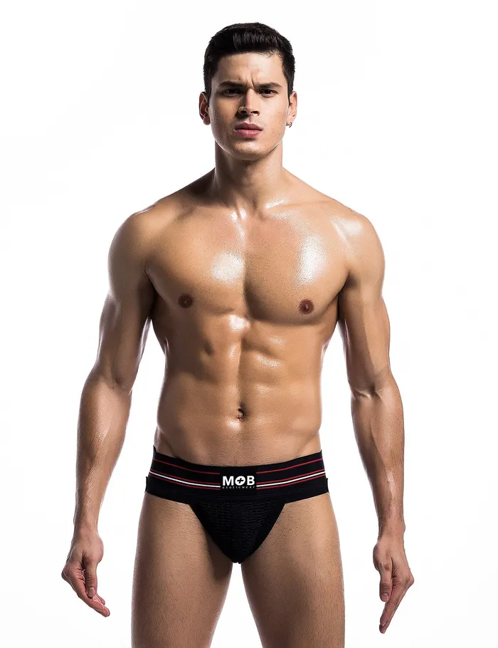 Mob Fetish Jockstrap Black Medium 3in Waistband(bulk) | Male Basics Anal