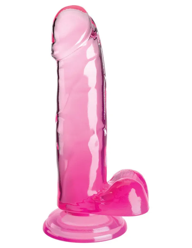 Pipedream Dildos King Clear 7 Inch With Balls Pink