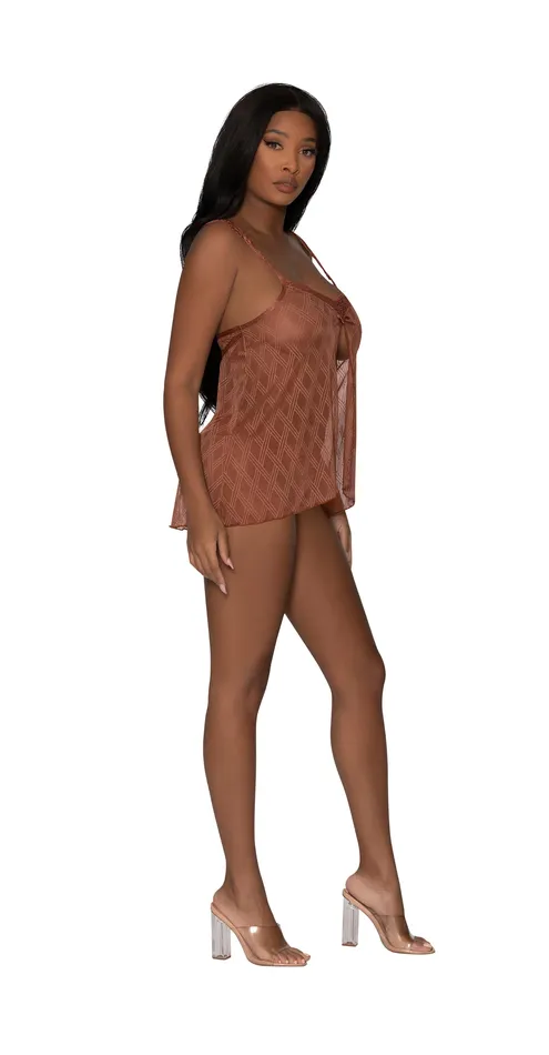 (wd)caramel Kiss Babydoll & Th Set Caramel S/m | Magic Silk Lingerie Female Sex Toys