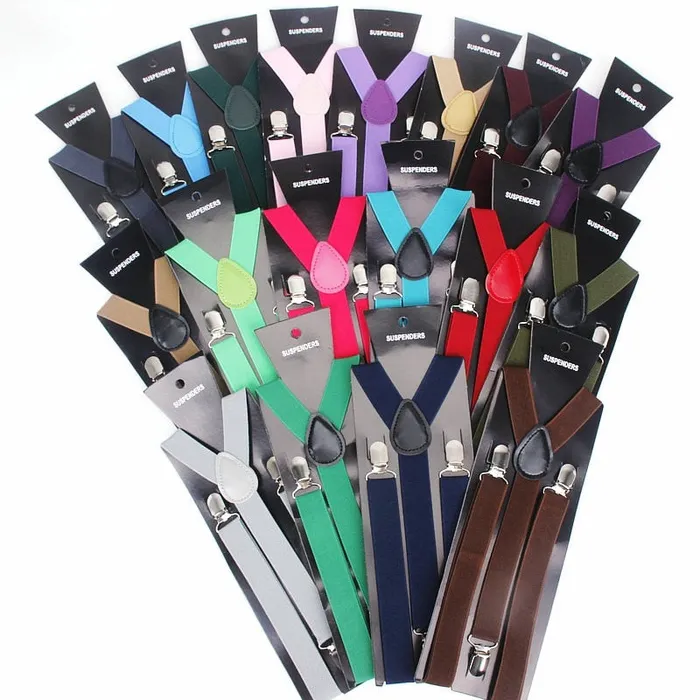 World Super Boutiques Female Sex Toys Hot Sale Elastic Leather Suspenders Men 3 Clips Vintage Mens Women Suspender Trousers Wedding Suspension For Skirts 38 Colors