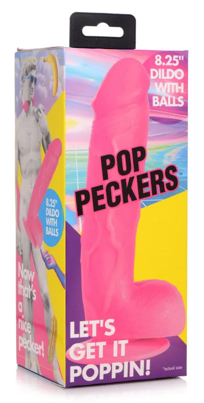 XR Brands Pop Peckers Pop Pecker 8.25 Inch With Balls - Pink | Dildos XR Brands Pop Peckers Pop Pecker 8.25 Inch With Balls - Pink | Dildos